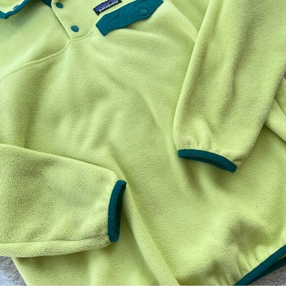 Patagonia Lime Green Synchilla Snap-T Fleece winter Fall Sweater Pullover Sz. M - Picture 4 of 5